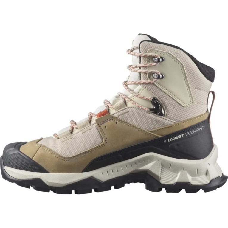 Botas Montaña Salomon Quest Element GTX Mujer Beige Verde Oliva Negros | MX QOAP198